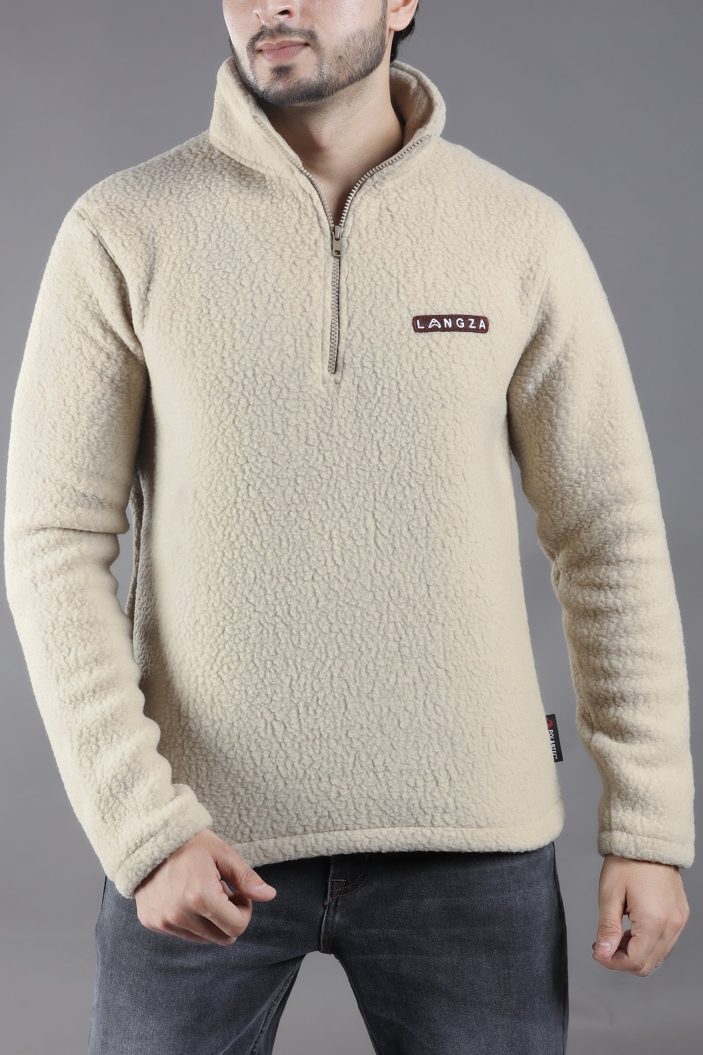 Langza Men's Shearling half zip Polartec® fleece