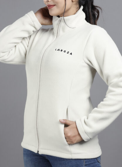 Langza Women's full zipper velour Polartec® fleece - Image 4